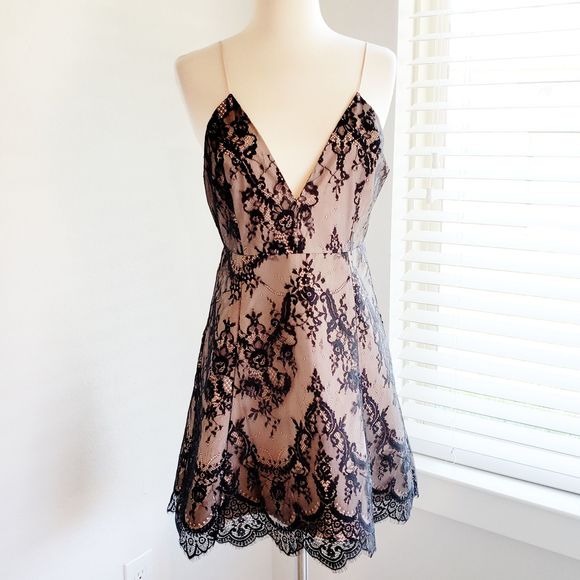 Mustard Seed Dresses & Skirts - Lace Mini Dress Mustard Seed Black Strappy Medium